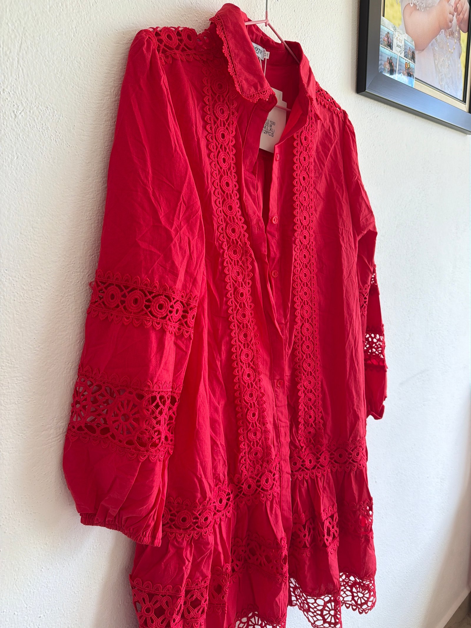Vestido encaje manga larga