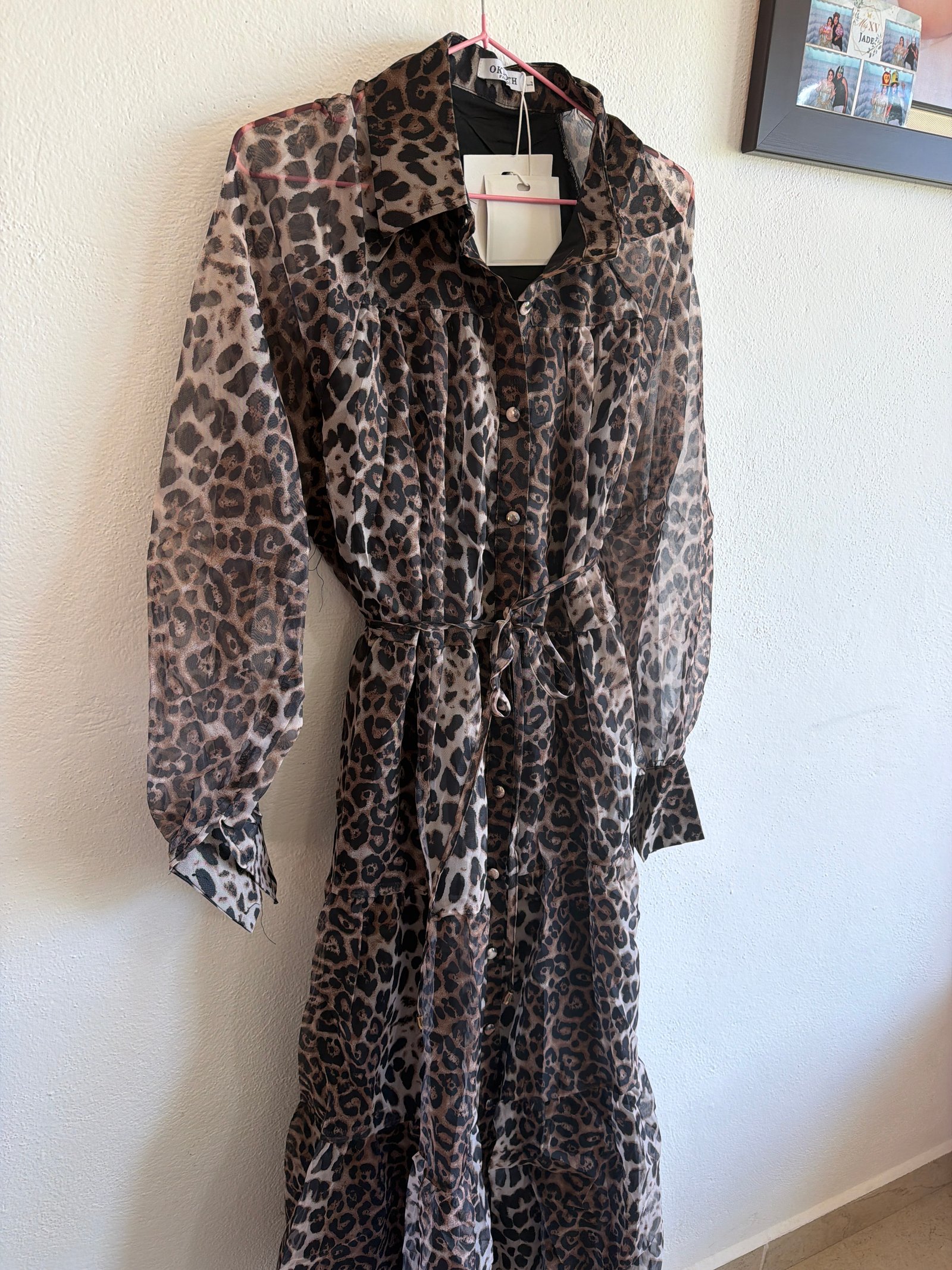 Vestido animal print largo