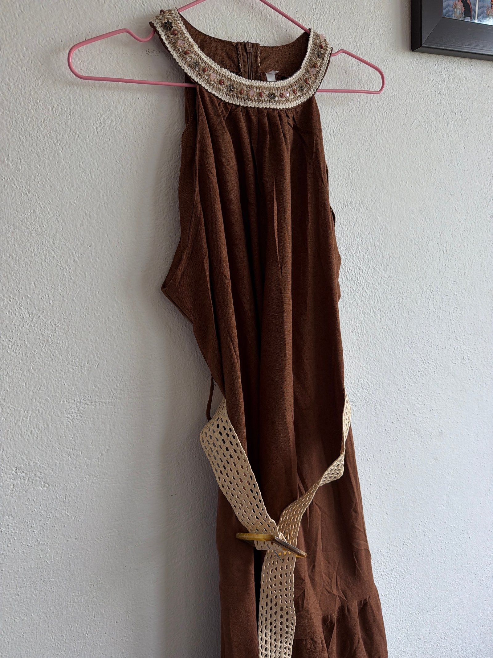 Vestido café ligero